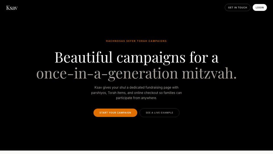 Ksav.co Torah campaign platform